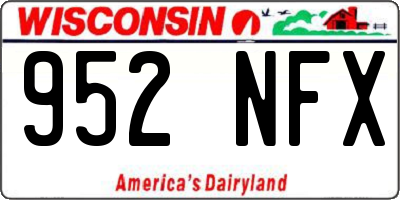 WI license plate 952NFX