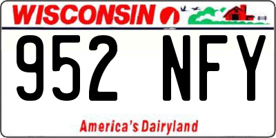 WI license plate 952NFY