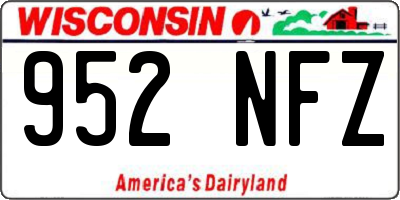 WI license plate 952NFZ