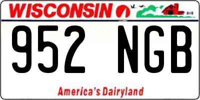 WI license plate 952NGB