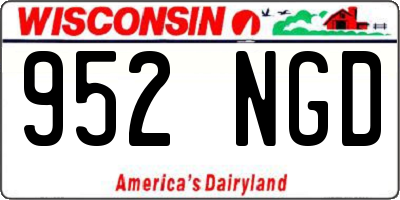 WI license plate 952NGD