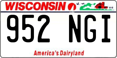 WI license plate 952NGI