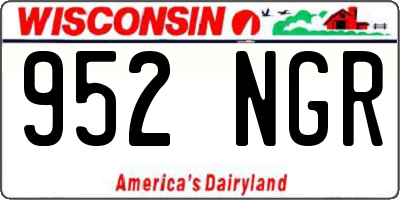 WI license plate 952NGR