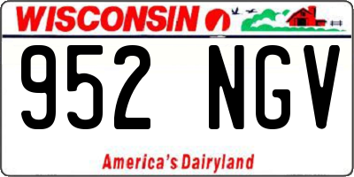 WI license plate 952NGV