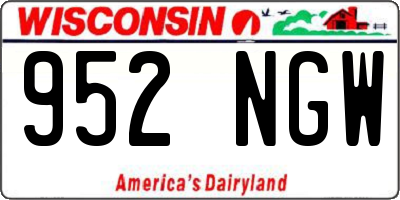 WI license plate 952NGW