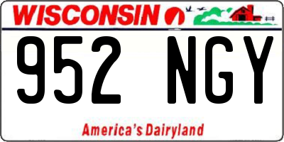 WI license plate 952NGY