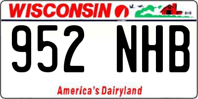 WI license plate 952NHB