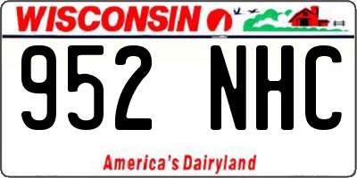 WI license plate 952NHC