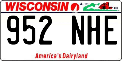 WI license plate 952NHE