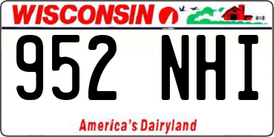 WI license plate 952NHI
