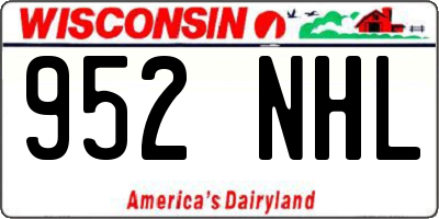 WI license plate 952NHL