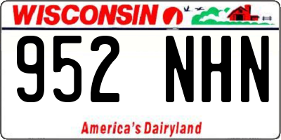 WI license plate 952NHN