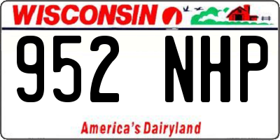 WI license plate 952NHP