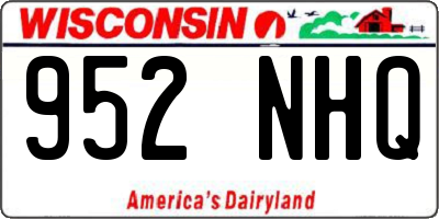 WI license plate 952NHQ