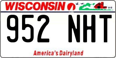 WI license plate 952NHT
