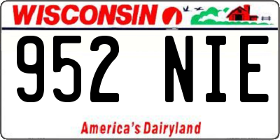 WI license plate 952NIE