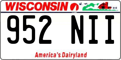 WI license plate 952NII