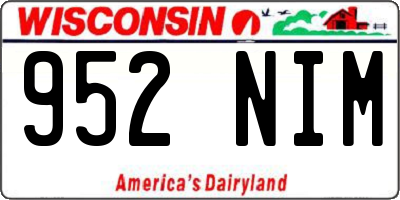 WI license plate 952NIM