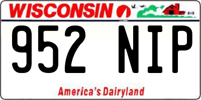 WI license plate 952NIP