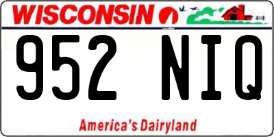 WI license plate 952NIQ