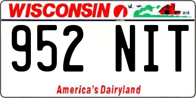 WI license plate 952NIT