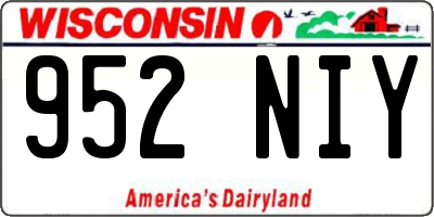 WI license plate 952NIY