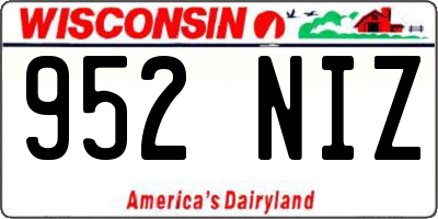 WI license plate 952NIZ