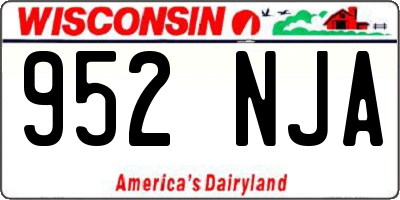 WI license plate 952NJA