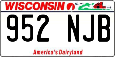 WI license plate 952NJB