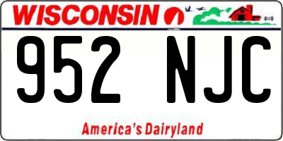 WI license plate 952NJC