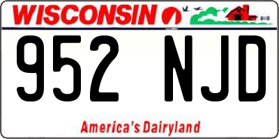 WI license plate 952NJD