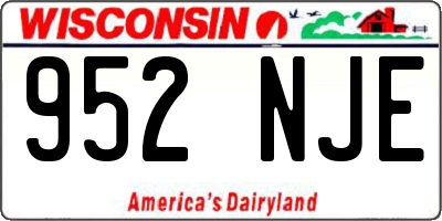 WI license plate 952NJE