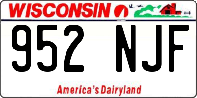 WI license plate 952NJF