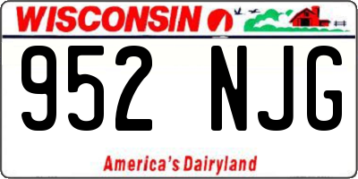WI license plate 952NJG
