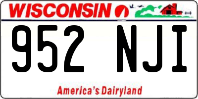 WI license plate 952NJI