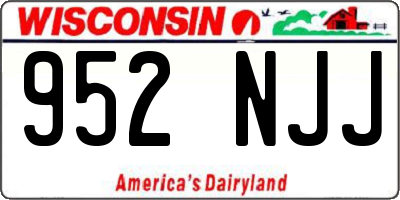 WI license plate 952NJJ