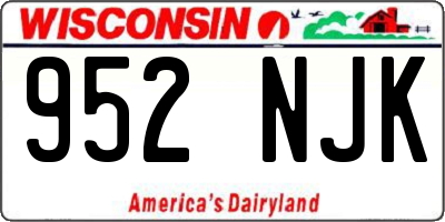 WI license plate 952NJK