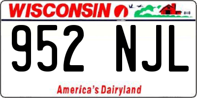 WI license plate 952NJL