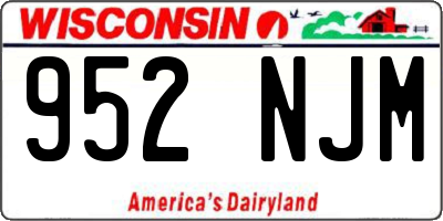 WI license plate 952NJM