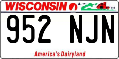 WI license plate 952NJN