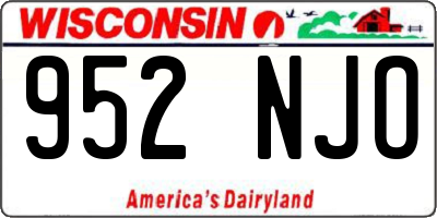 WI license plate 952NJO