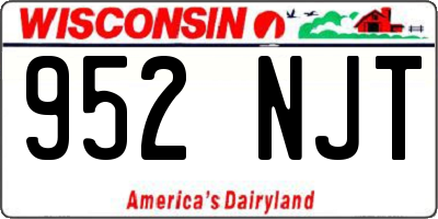 WI license plate 952NJT