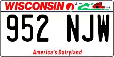 WI license plate 952NJW