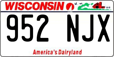 WI license plate 952NJX