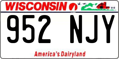 WI license plate 952NJY