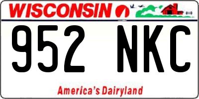 WI license plate 952NKC