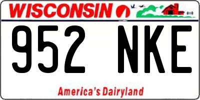 WI license plate 952NKE