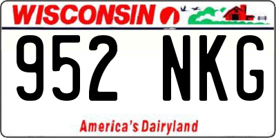 WI license plate 952NKG