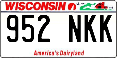 WI license plate 952NKK