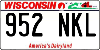 WI license plate 952NKL
